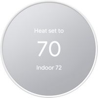 Google - Nest Smart Programmable Wifi Thermostat - Snow - Large Front