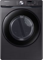 Samsung - 7.5 Cu. Ft. Stackable Electric Dryer with Sensor Dry - Black Stainless Steel - Large Front