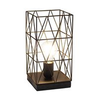 Simple Designs - Geometric Square Metal Table Lamp - Black - Large Front