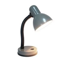 Simple Designs - Basic Metal Desk Lamp with Flexible Hose Neck - Gray - Large Front