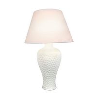 Simple Designs - Curvy Ceramic Table Lamp - Textured Stucco - Large Front