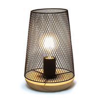 Simple Designs - Wired Mesh Uplight Table Lamp - Black - Large Front