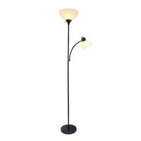 Simple Designs - Floor Lamp with Reading Light - Black - Large Front