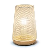 Simple Designs - Wired Mesh Uplight Table Lamp - White - Large Front