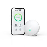Airthings - Wave Mini Indoor Air Quality Monitor w/TVOC, Temp & Humidity sensors w/Mold Risk Indi... - Large Front