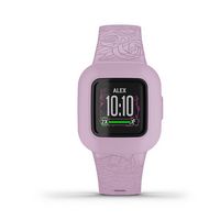 Garmin - vivofit jr. 3 Kids Fitness Activity Tracker - Lilac Floral - (2020) - Large Front
