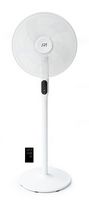 Sunpentown - 16″ DC-Motor Energy Saving Stand Fan with Remote and Timer - Piano White - Large Front