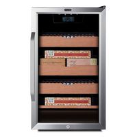 Whynter - 4.2 cu.ft. Cigar Cabinet Cooler and Humidor with Humidity Temperature Control - Silver - Large Front