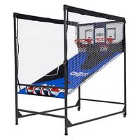 Hall of Games - Premium Arcade Cage Basketball Game - Black/Blue - Large Front