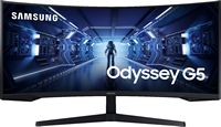 Samsung - 34” Odyssey G5 1000R Curved 1ms 165Hz QHD FreeSync Prem Gaming Monitor - Black - Large Front