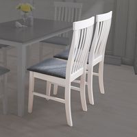 CorLiving - Michigan Two Toned White and Gray Dining Chair, Set of 2 - White/Gray - Large Front