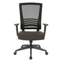 Office Star Products - Vertical Mesh Back Chair with Fabric Seat - Black Frame/Black Linen - Large Front