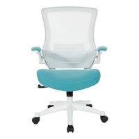 Office Star Products - White Screen Back Manager's Chair - Linen Turquoise - Large Front