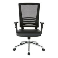 Office Star Products - Frame Chair with Chrome Base with Black Bonded Leather Seat - Black - Large Front