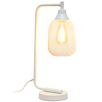 Lalia Home - Industrial Mesh Desk Lamp - White - Large Front