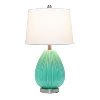 Lalia Home - Pleated Table Lamp with Fabric Shade - White - Large Front