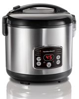 Hamilton Beach - 14-Cup Rice/Grain Cooker - Stainless Steel - Large Front