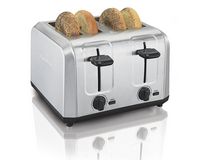 Hamilton Beach - 4-Slice Stainless Steel Extra Wide-Slot Toaster - Stainless Steel - Large Front