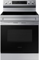 Samsung - 6.3 cu. ft. Freestanding Electric Range with Rapid Boil, WiFi & Self Clean - Stainless ... - Large Front