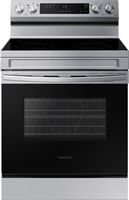 Samsung - 6.3 cu. ft. Freestanding Electric Range with WiFi and Steam Clean - Stainless Steel - Large Front