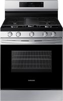 Samsung - 6.0 cu. ft. Freestanding Gas Range with WiFi and Integrated Griddle - Stainless Steel - Large Front