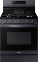 Samsung - 6.0 cu. ft. Freestanding Gas Range with WiFi, No-Preheat Air Fry & Convection - Black S... - Large Front