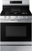 Samsung - 6.0 cu. ft. Freestanding Gas Range with WiFi, No-Preheat Air Fry & Convection - Stainle... - Large Front