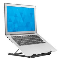 Mount-It! - Laptop Stand for Desk - Adjustable Height- Steel Riser - Black - Large Front