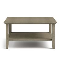 Simpli Home - Acadian Square Coffee Table - Distressed Grey - Large Front