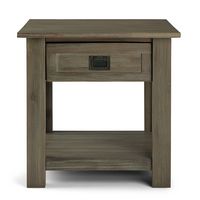 Simpli Home - Monroe End Table - Distressed Grey - Large Front