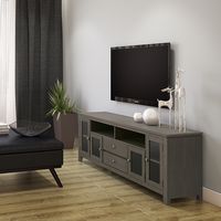 Simpli Home - Cosmopolitan Solid Wood 72 inch Wide Contemporary TV Media Stand For TVs up to 80 i... - Large Front