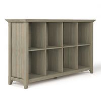 Simpli Home - Acadian 8 Cube Storage Sofa Table - Distressed Grey - Large Front