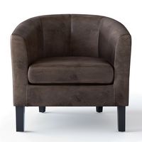 Simpli Home - Austin 30 inch Wide Tub Chair - Distressed Brown - Large Front