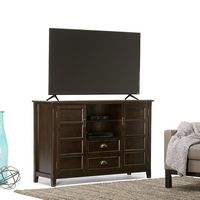 Simpli Home - Burlington Solid Wood 54 inch Wide Transitional TV Media Stand For TVs up to 60 inc... - Large Front