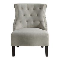 OSP Home Furnishings - Evelyn Tufted Chair in Fabric - Linen - Large Front