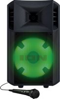 ION Audio - Power Glow 300 Battery Powered Bluetooth Speaker System with Lights - Black - Large Front
