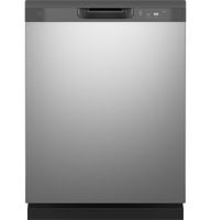 GE - Front Control Dishwasher with 60dBA - Stainless Steel - Large Front