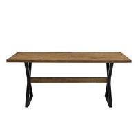 Walker Edison - 72” Modern Farmhouse Solid Wood Dining Table - Rustic Oak - Large Front