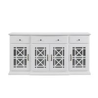 Walker Edison - Classic Fretwork Storage Sideboard - White - Large Front