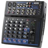 Gemini - GEM-08USB: COMPACT 8 Channel Bluetooth Mixer - Black, Blue - Large Front