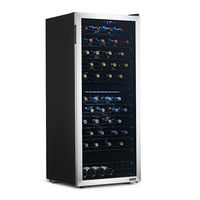 NewAir - 98-Bottle Dual Zone Wine Fridge, Low-Vibration Inverter Compressor, Ultra-Quiet, Adjusta... - Large Front