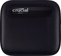 Crucial - X6 SE 1TB External USB-C/USB-A Portable SSD - Black - Large Front