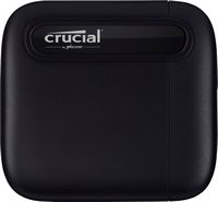 Crucial - X6 SE 2TB External USB-C/USB-A Portable SSD - Black - Large Front