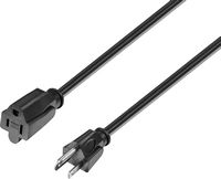 Best Buy essentials™ - 12’ 16 AWG Indoor/Outdoor Extension Power Cord - Black - Large Front
