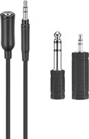 Best Buy essentials™ - 12' Headphone Extension Kit & Adapters - Black - Large Front