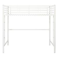 Walker Edison - Premium Metal Full Size Loft Bed - White - Large Front