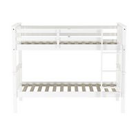 Walker Edison - Solid Wood Twin over Twin Mission Design Bunk Bed - White - Large Front