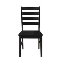 Walker Edison - Modern Farmhouse Dining Chair, Set of 2 - Black - Large Front