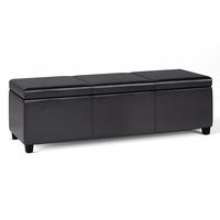 Simpli Home - Avalon Extra Large Storage Ottoman Bench - Tanners Brown - Large Front