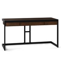 Simpli Home - Erina SOLID ACACIA WOOD Modern Industrial 60 inch Wide Writing Office Desk in - Far... - Large Front